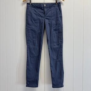 Wit & Wisdom Cargo Ankle Pants Women Size 4 Slate Blue Minimalist Preppy Hipster